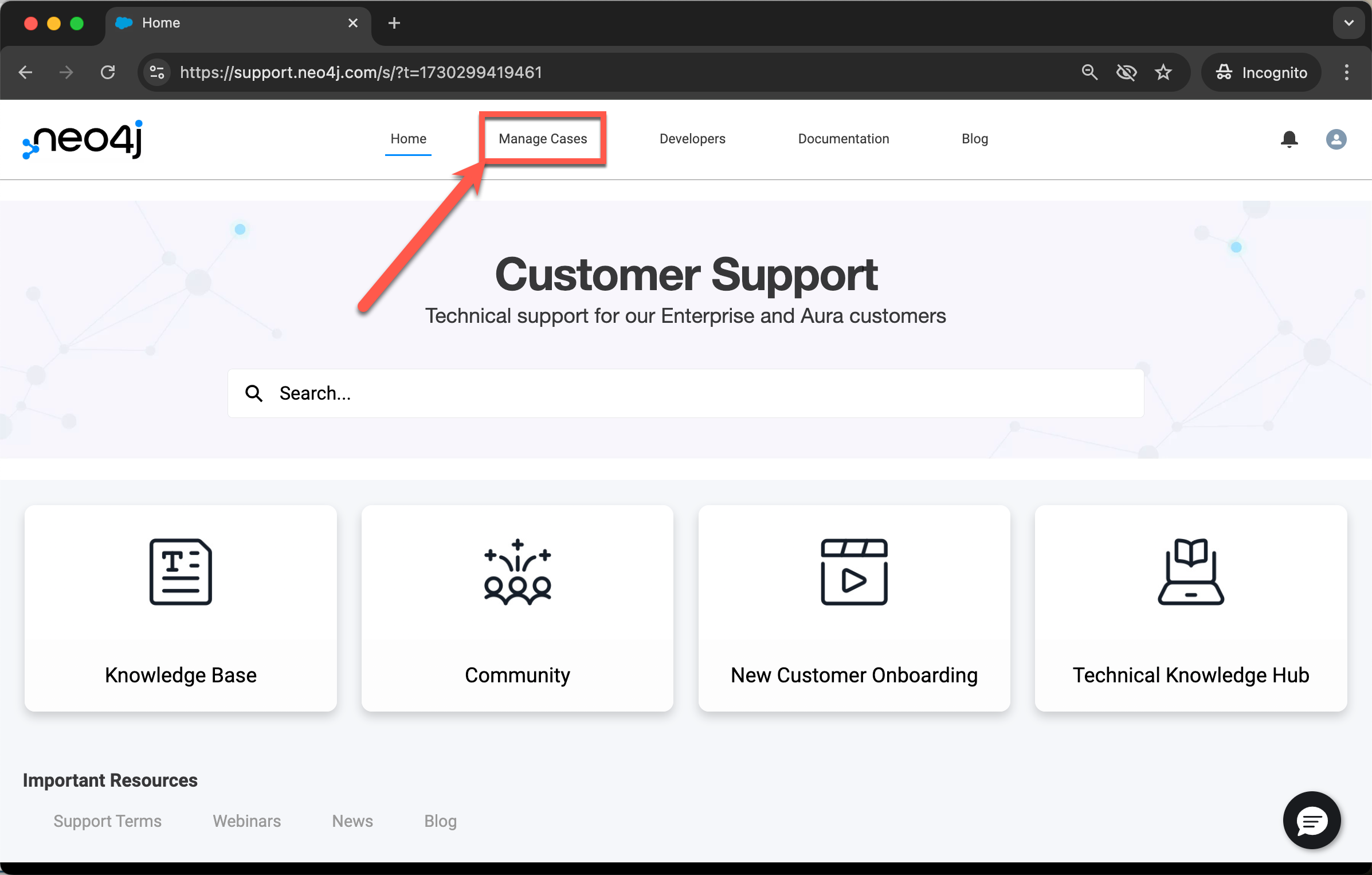 Customer Portal: General Navigation