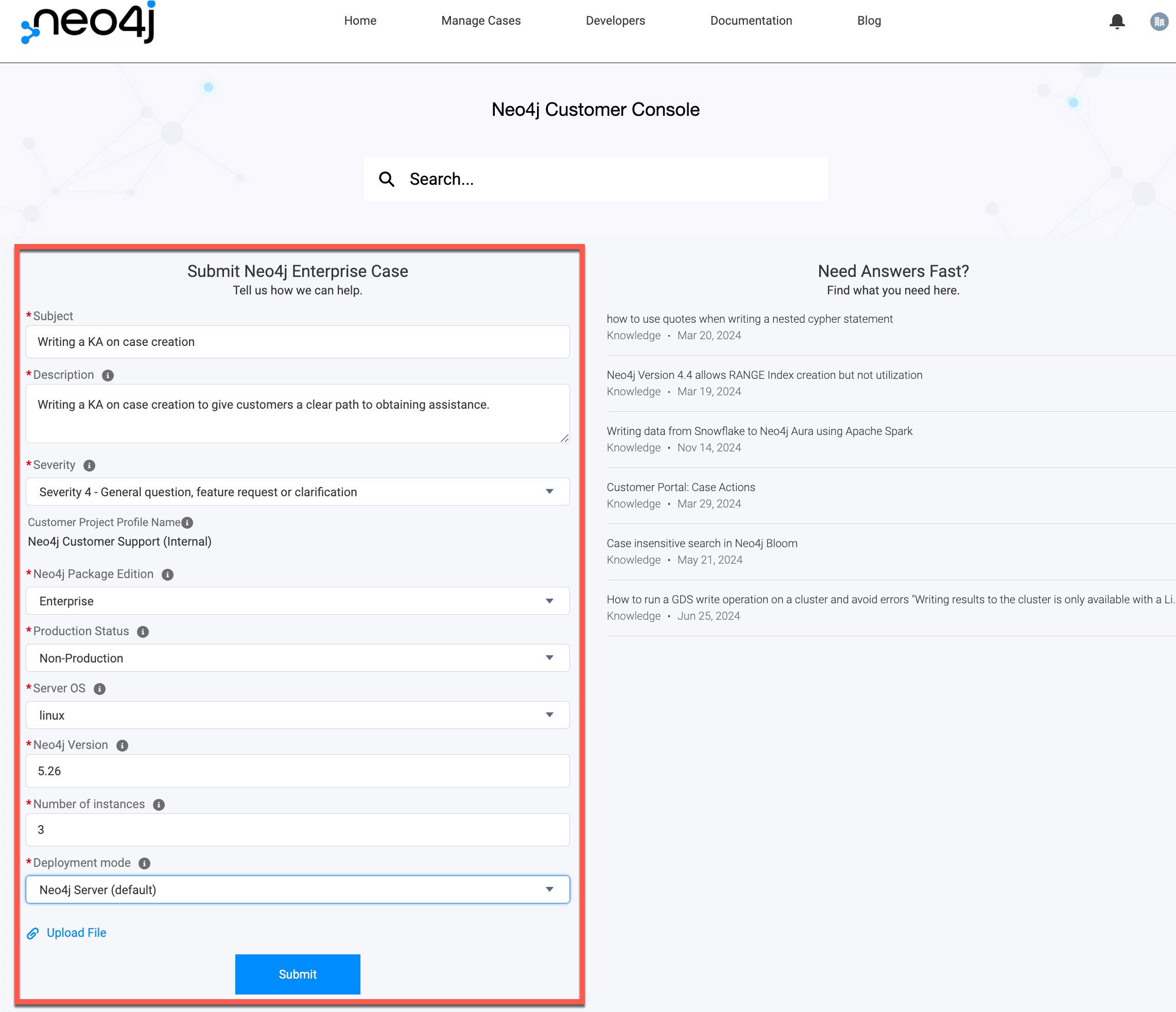 Customer Portal: How to Create a Case