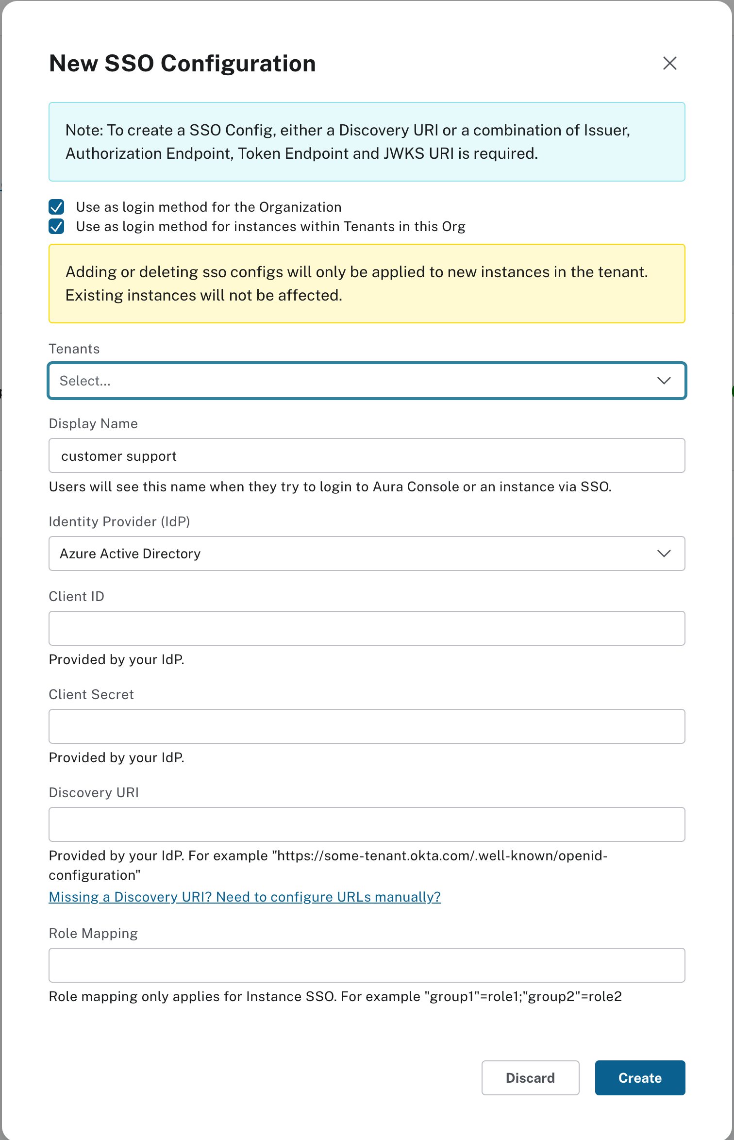 Aura Console SSO ( Organization SSO)