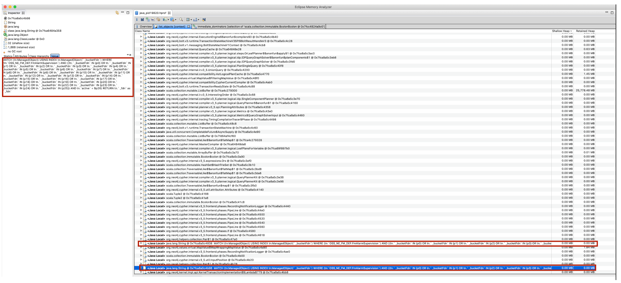 Analyzing a java heap dump
