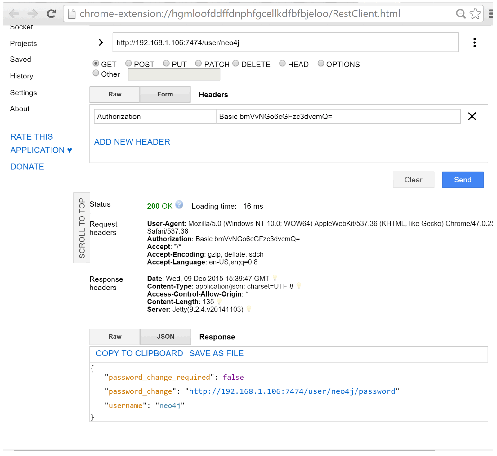 A lightweight approach to testing the Neo4j REST API with Authentication